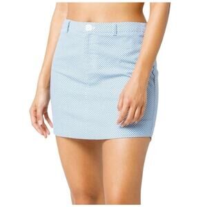 Sky and Sparrow Womens Mini Skirt Blue White Stretch Check Print XS Full Zip